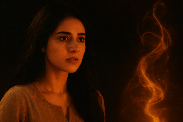 Official Netflix teaser poster for Genie, Make a Wish (2025) showing the female lead beside a glowing magical lamp with swirling golden energy, with ENG SUB teaser text.